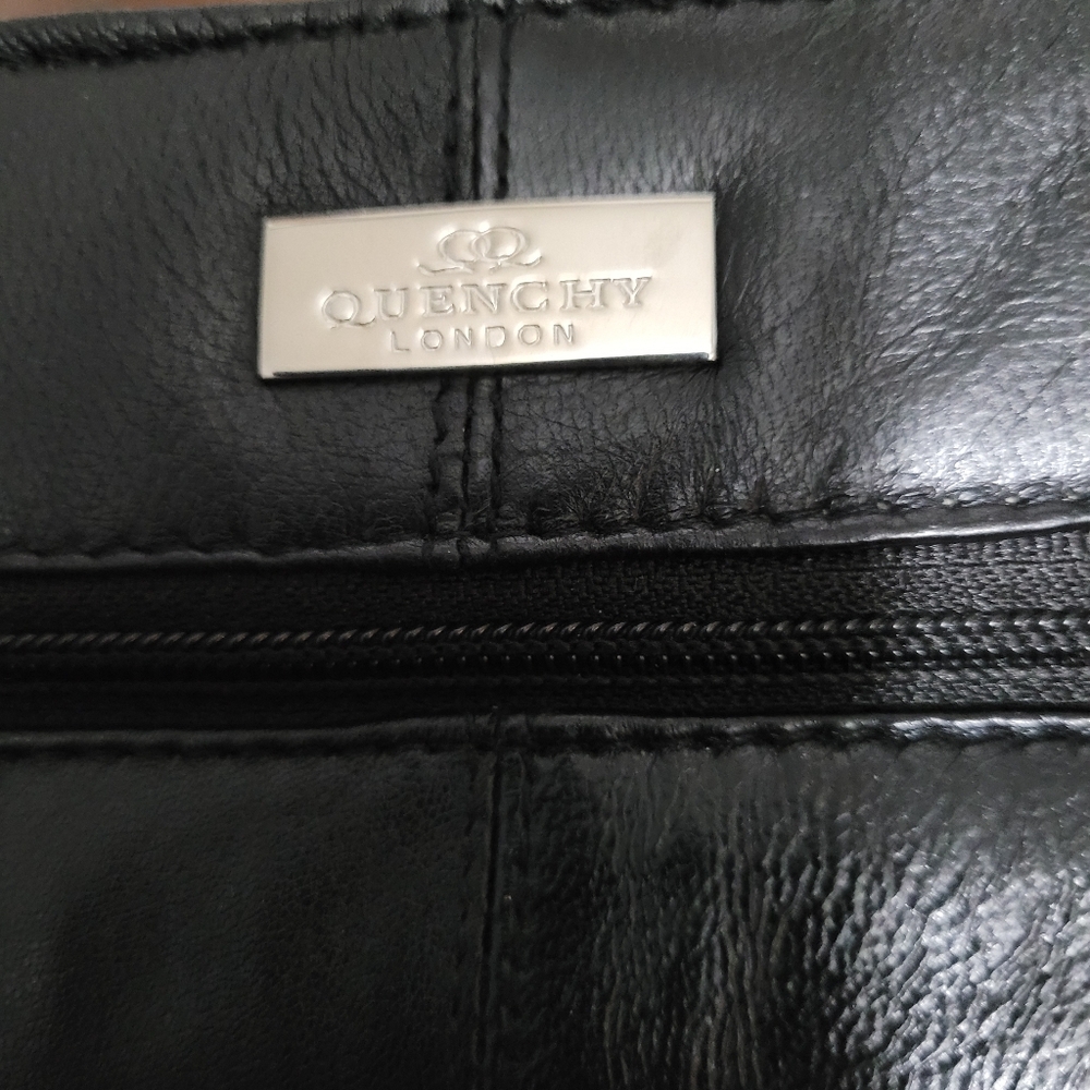 Quenchy London Black Leather Multi-pocket 2 Strap Handbag. - Picture 8 of 13